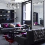 Living culori, in culori gri cu mov, argintii, negru si alb;