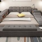Design de pat modern, paturi inteligente din piele