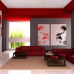 Culori living cu rosu inchis