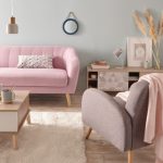 Culori living cu roz pudra