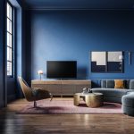Culori living cu bleumarin