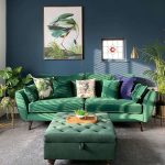 Culori living cu verde si albastru